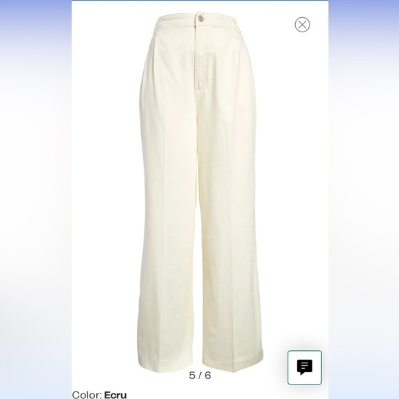 Frame // Pleated High Waist Nonstretch Denim Chinos - Picture 5 of 10